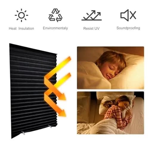 Jlong Cordless Blackout Window Shades 23.6"W x 59"H | Easy No Drill Installation for Bedroom & Kitchen thumbnail 6