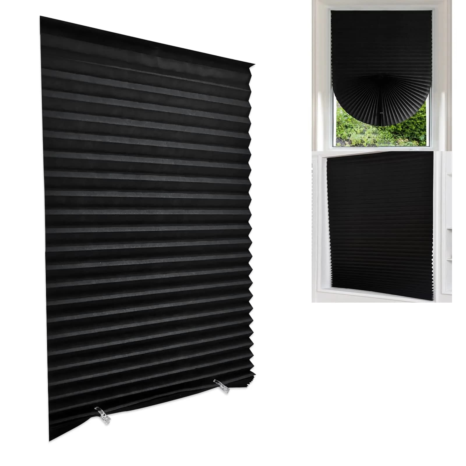 Jlong Cordless Blackout Window Shades 23.6"W x 59"H | Easy No Drill Installation for Bedroom & Kitchen