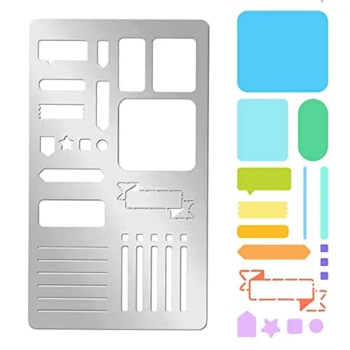 INFUNLY Metal Journal Stencil 17.7cm x 10.1cm (4"x7") | DIY Scrapbook & Planner Art Template thumbnail 7