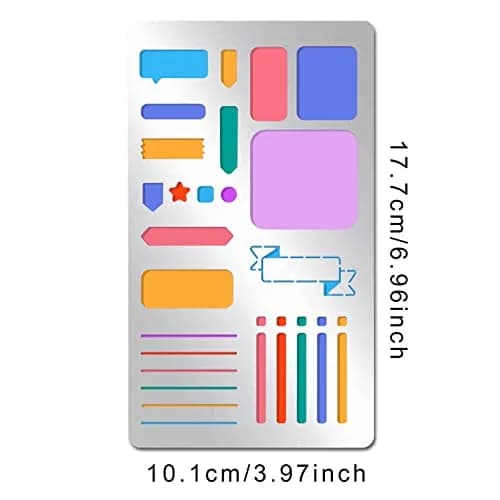 INFUNLY Metal Journal Stencil 17.7cm x 10.1cm (4"x7") | DIY Scrapbook & Planner Art Template thumbnail 2