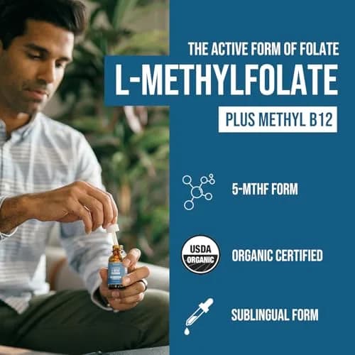 Triquetra Health L-Methylfolate 15mg Vitamin B9 & B12 Liquid 30ml (1 Fl Oz) | Active Folate for Mood & Cognition thumbnail 2