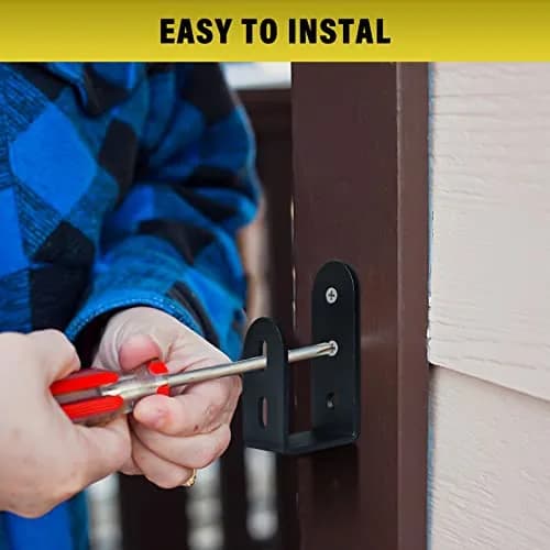 Riuog U Bracket Door Security Bar 6 Pack | Heavy Duty Steel Wall Mount for 2x4 Lumber thumbnail 5