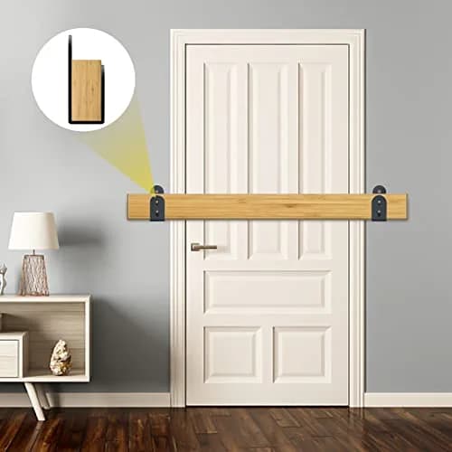 Riuog U Bracket Door Security Bar 6 Pack | Heavy Duty Steel Wall Mount for 2x4 Lumber thumbnail 6
