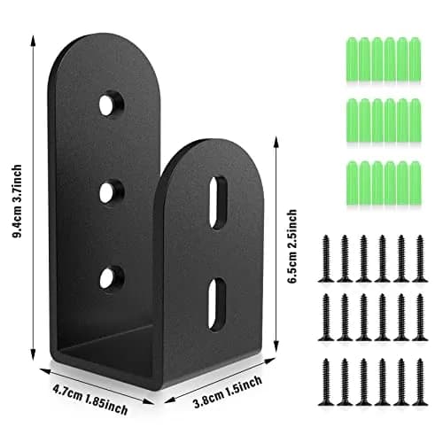 Riuog U Bracket Door Security Bar 6 Pack | Heavy Duty Steel Wall Mount for 2x4 Lumber thumbnail 2