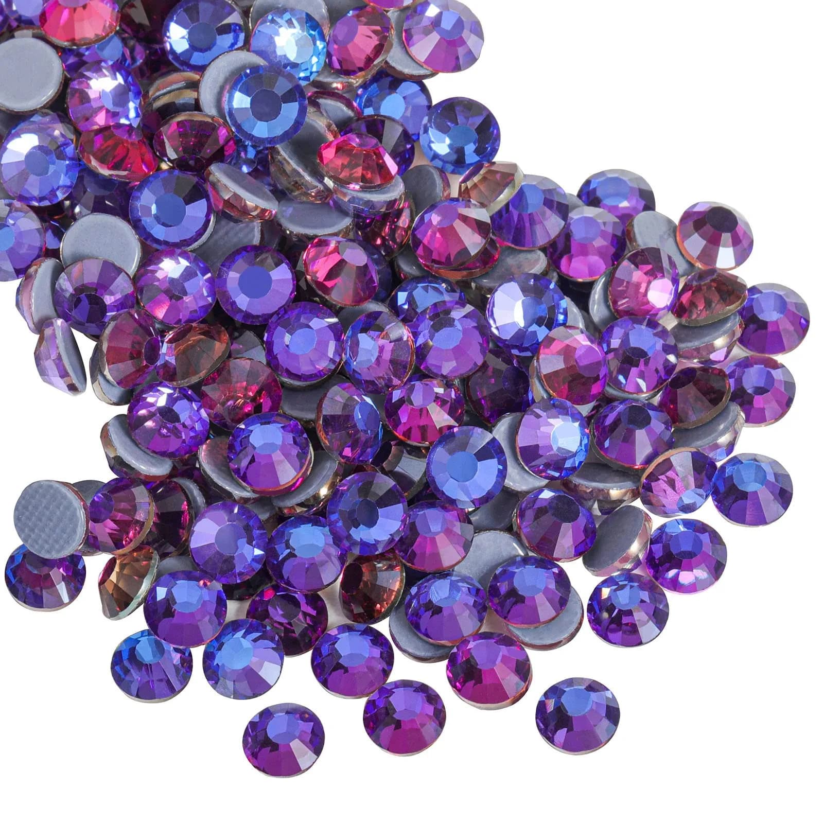 BEADSLAND Hotfix Rhinestones SS10 (2880pcs, 2.7-2.9mm) | Glass Crystal Flatback for Crafts & Clothes — Purple Velvet