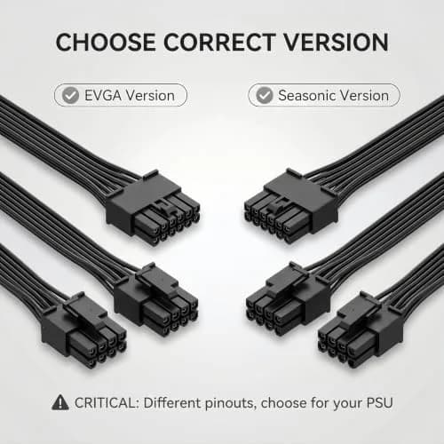 lilila-ree 12 Pin GPU Power Adapter Cable for EVGA & Seasonic PSUs | Mini 12 Pin to 2x 8 Pin (6+2) PCIe, 30cm thumbnail 4