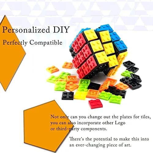 Ulanlan Speed Magic Cube 3x3 Build-on Brick 7.1cm (2.8") | Smooth Turning Puzzle with Building Blocks thumbnail 1