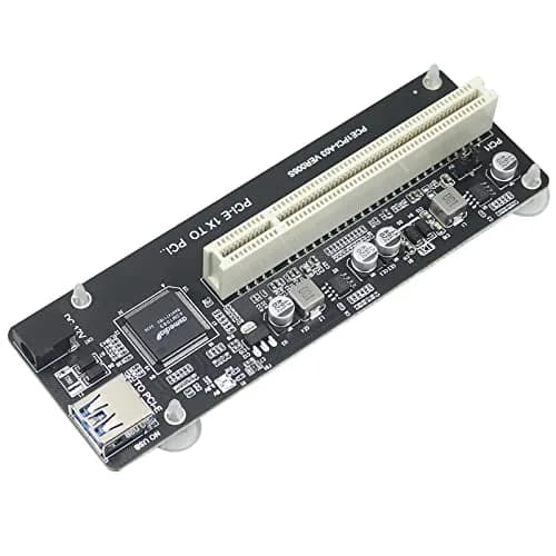 Trotwei Blue PCIe to PCI Adapter Card with USB 3.0 Cable | Converts PCIe x1 to PCI Slot, ASMedia ASM1083 Chip thumbnail 6
