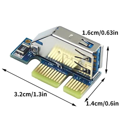 Trotwei Blue PCIe to PCI Adapter Card with USB 3.0 Cable | Converts PCIe x1 to PCI Slot, ASMedia ASM1083 Chip thumbnail 3