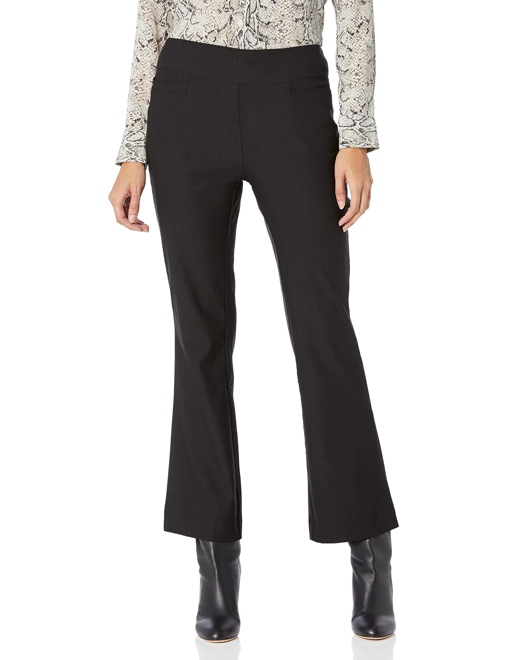 Nanette Nanette Lepore Women's Freedom Stretch Flattering Pant 29in | Fitted, Mid Rise, Polyester Blend — Very Black