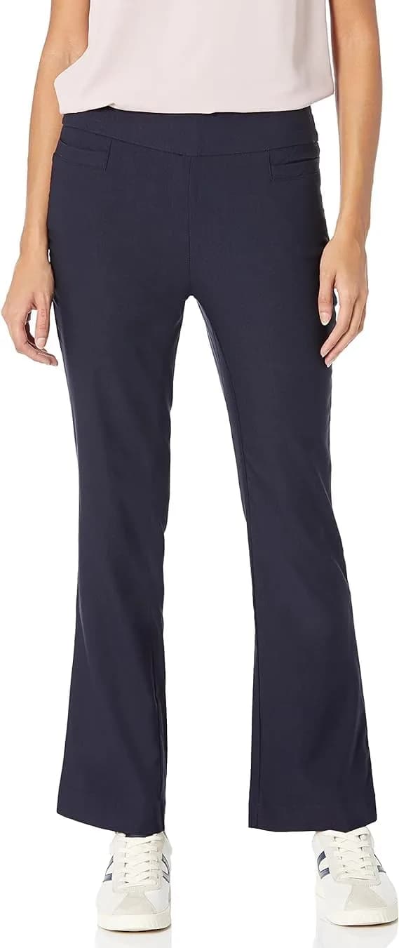 Nanette Nanette Lepore Women's Freedom Stretch Flattering Pant with Pockets, Very Black, XL | Fitted Mid Rise Solid Polyester Blend — With Pockets