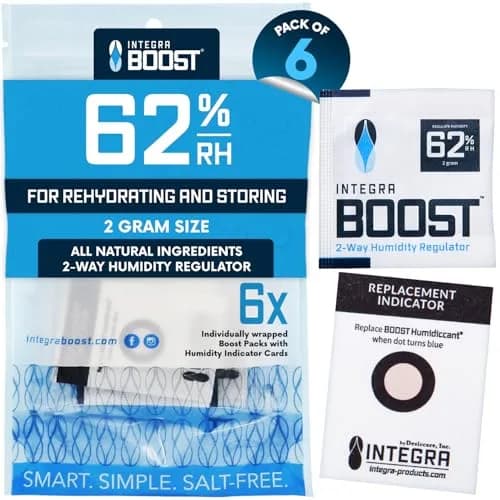 Integra Boost 62% RH 2-Way Humidity Control Pack, 2g | Preserves Freshness & Flavor thumbnail 1