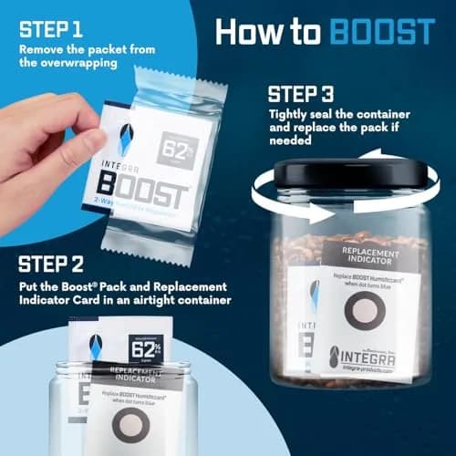 Integra Boost 62% RH 2-Way Humidity Control Pack, 2g | Preserves Freshness & Flavor thumbnail 5