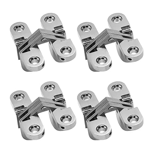 Rierdge 1-3/4" Hidden Hinge Stainless Steel 180 Degree | Frameless Concealed Door Hinge (44mm, 4pcs) thumbnail 1