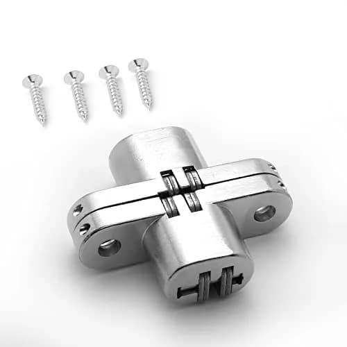 Rierdge 1-3/4" Hidden Hinge Stainless Steel 180 Degree | Frameless Concealed Door Hinge (44mm, 4pcs) thumbnail 3