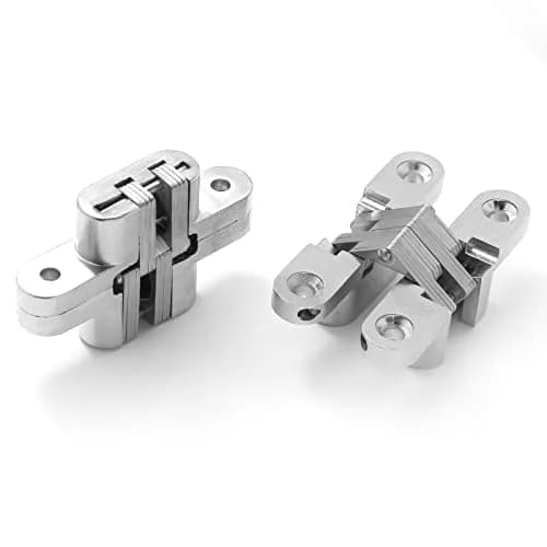 Rierdge Hidden Gate Hinge 2-3/8" Stainless Steel | 180° Invisible Cross Hinge for Frameless Cabinets thumbnail 7