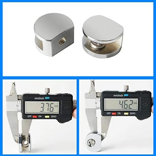 SAYAYO Glass Shelf Brackets Adjustable for 5-8 mm | Durable Zinc Alloy Support thumbnail 2