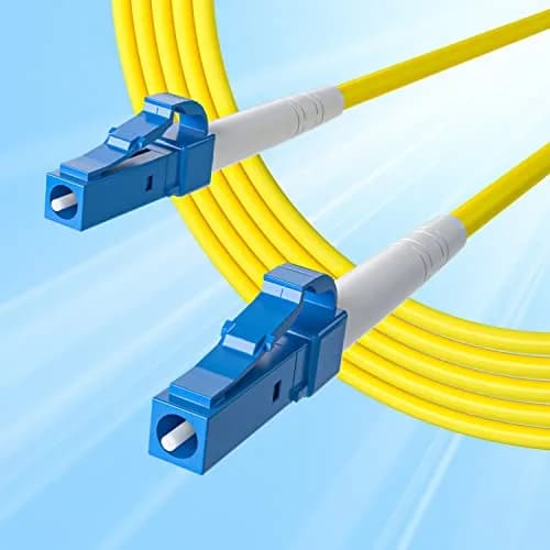 10Gtek Simplex Fiber Patch Cable - LC to LC Single-Mode Fiber, 50m (164ft), Yellow | High-Speed Data Transfer thumbnail 1