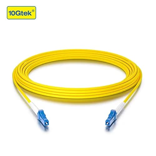 10Gtek Simplex Fiber Patch Cable - LC to LC Single-Mode Fiber, 50m (164ft), Yellow | High-Speed Data Transfer thumbnail 2