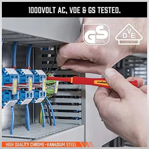 HORUSDY 1000V 6-Piece Mini Insulated Screwdriver Set | Magnetic Tip, Slotted & Phillips, for Electrical & Micro Projects thumbnail 7