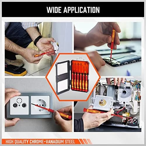 HORUSDY 1000V 6-Piece Mini Insulated Screwdriver Set | Magnetic Tip, Slotted & Phillips, for Electrical & Micro Projects thumbnail 8