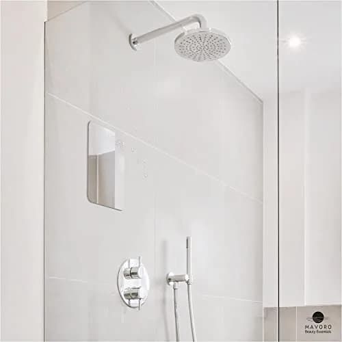 Mavoro 7x9 inch Acrylic Shower Mirror | Unbreakable, Less Fog, 3M Adhesive Mount | 17.8cm x 22.9cm thumbnail 6