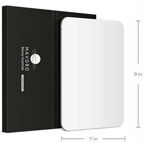 Mavoro 7x9 inch Acrylic Shower Mirror | Unbreakable, Less Fog, 3M Adhesive Mount | 17.8cm x 22.9cm thumbnail 7