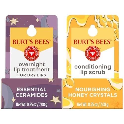 Burt's Bees Conditioning Lip Scrub & Overnight Intensive Lip Treatment Duo 0.5 oz (15ml) | Natural Origin thumbnail 1
