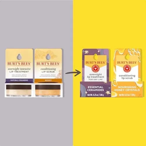 Burt's Bees Conditioning Lip Scrub & Overnight Intensive Lip Treatment Duo 0.5 oz (15ml) | Natural Origin thumbnail 2