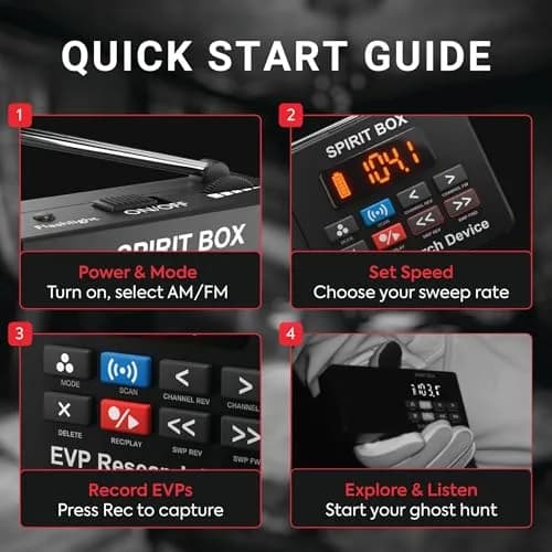PARANORMIC Spirit Box for Ghost Hunting | 87.5-108 MHz FM & 522-1710 kHz AM | EVP Recorder, Night-Ready, 32GB MicroSD thumbnail 4