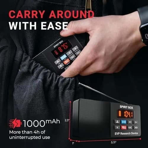PARANORMIC Spirit Box for Ghost Hunting | 87.5-108 MHz FM & 522-1710 kHz AM | EVP Recorder, Night-Ready, 32GB MicroSD thumbnail 5