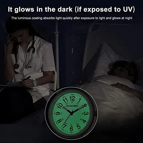 GOLDEN HOUR Waterproof Nurse Watch 38mm White Silicone Band | Easy Read 12/24 Hour Dial, Second Hand, Medical-Style thumbnail 3