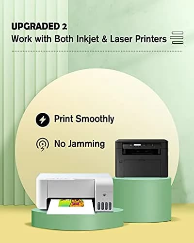 KOALA Matte Waterslide Decal Paper No Need Spray Coating 8.5x11 in White | Compatible with Inkjet & Laser Printers thumbnail 3