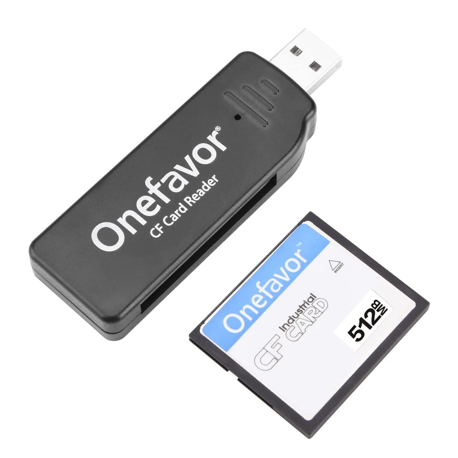 onefavor CompactFlash Card Reader with 512MB CF Card | USB 2.0 Multi-Card Reader - main product image