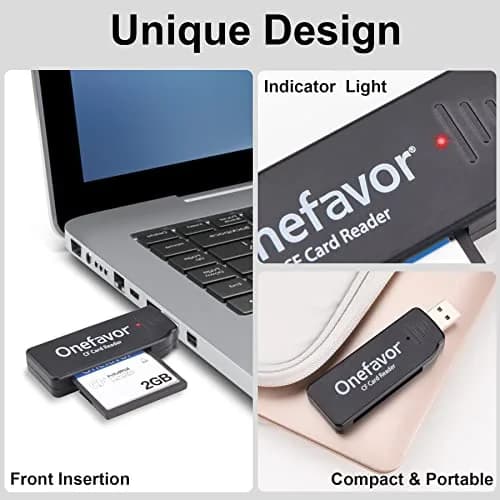 onefavor CompactFlash Card Reader with 512MB CF Card | USB 2.0 Multi-Card Reader thumbnail 6
