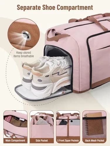 Lekesky Foldable Travel Duffel Bag for Women, 80L | Large Capacity with Shoes & Water-Resistant Design thumbnail 4