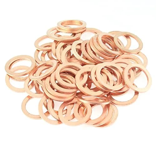 HELIFOUNER M16x22x1.5mm Copper Washers 60 Pieces | High Heat Resistance Sealing thumbnail 1