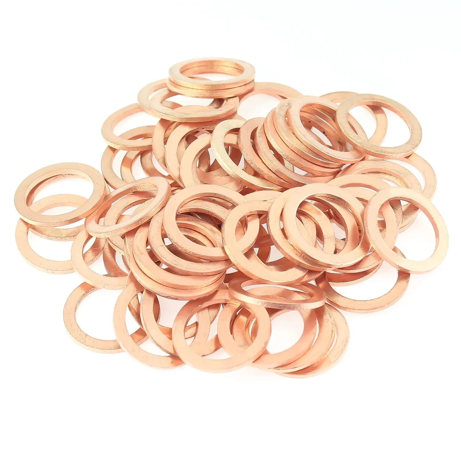 HELIFOUNER M16x22x1.5mm Copper Washers 60 Pieces | High Heat Resistance Sealing — Copper