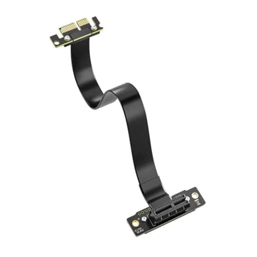 10Gtek PCIe 3.0 Riser Cable X1 to X1 Male-to-Female 90 Degree to 90 Degree 25cm (0.82ft) | Extends PCIe Slot for Graphics Cards and Peripherals thumbnail 1
