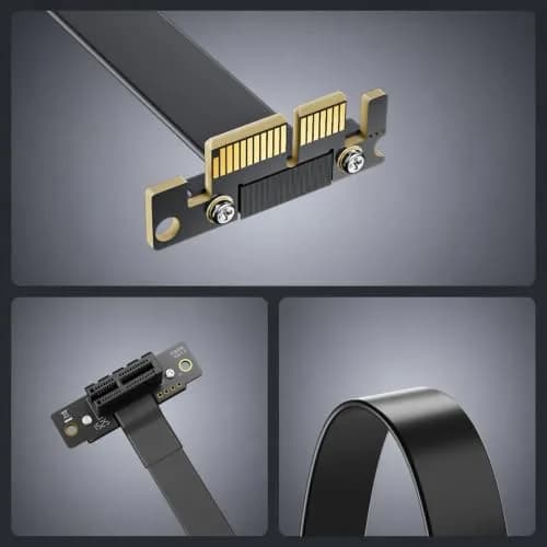 10Gtek PCIe 3.0 Riser Cable X1 to X1 Male-to-Female 90 Degree to 90 Degree 25cm (0.82ft) | Extends PCIe Slot for Graphics Cards and Peripherals thumbnail 6