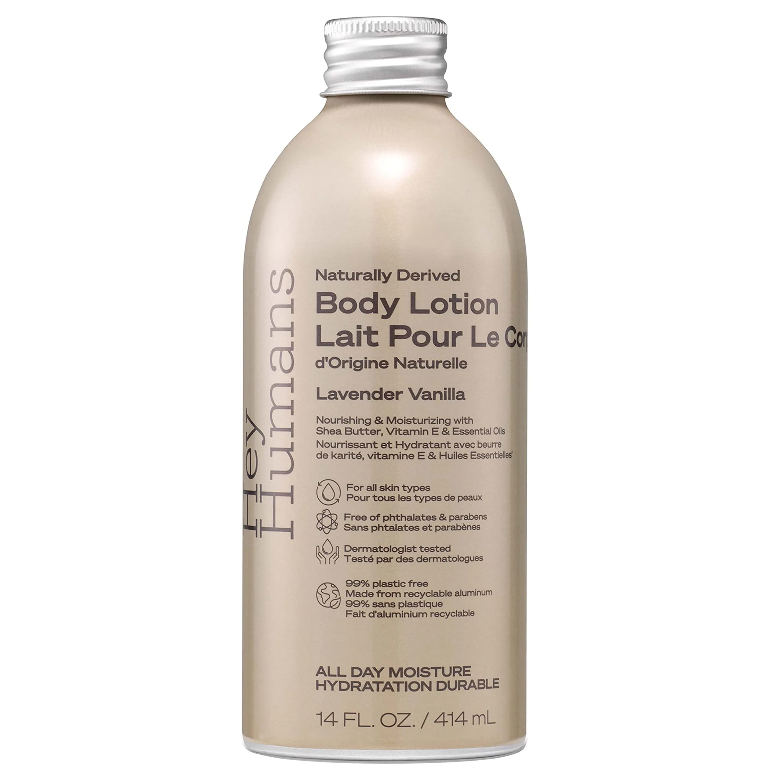 Hey Humans Moisturizing Body Lotion with Natural Ingredients - Lavendar Vanilla & Shea Butter | Vegan, Cruelty Free, 14 fl. oz - main product image