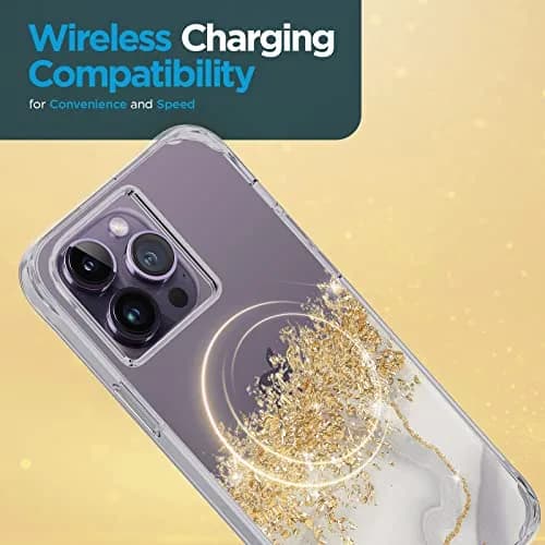 Case-Mate iPhone 14 Pro Max Case - Karat Marble 6.7" | 10FT Drop & Wireless Charging thumbnail 7