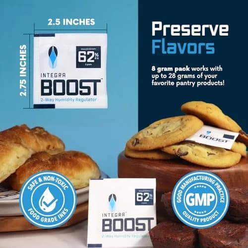 Integra Boost 62% RH 2-Way Humidity Control Pack 8g (0.28 oz) — Pack of 6 | Maintains Ideal Humidity for Herbs, Spices, and Pantry Items thumbnail 4