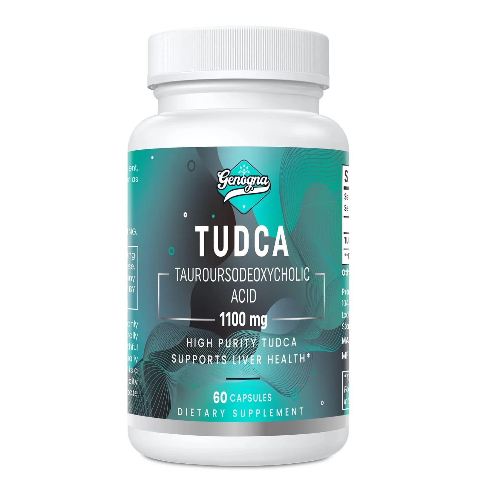 Genogna TUDCA 1100mg Liver Support Supplement for Detox Cleanse | Supports Liver & Digestion - main product image