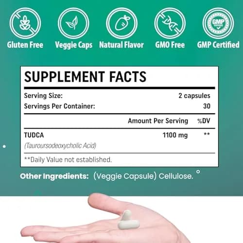 Genogna TUDCA 1100mg Liver Support Supplement for Detox Cleanse | Supports Liver & Digestion thumbnail 5
