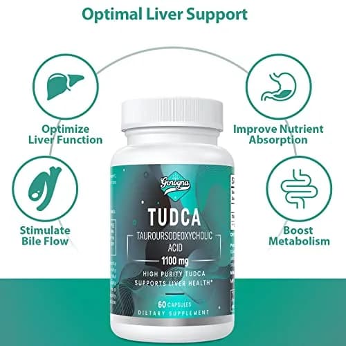 Genogna TUDCA 1100mg Liver Support Supplement for Detox Cleanse | Supports Liver & Digestion thumbnail 6