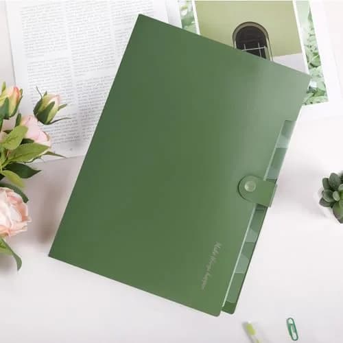SKYDUE Expanding File Folder with 8 Pockets, Accordion Organizer, Letter Size, Olive Green | Durable Polypropylene for Home, School, Office thumbnail 5
