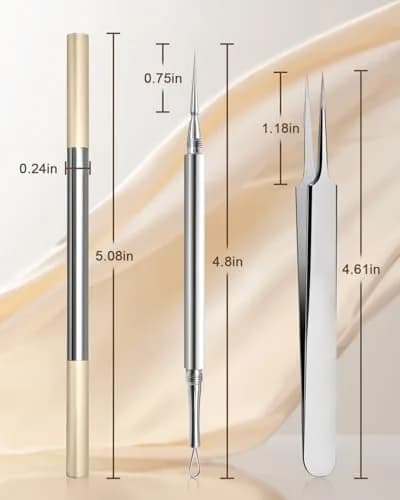 SG Nekoo Professional Milia & Blackhead Removal Tool Kit with Titanium Alloy Needle & Tweezers | Titanium Gold thumbnail 7