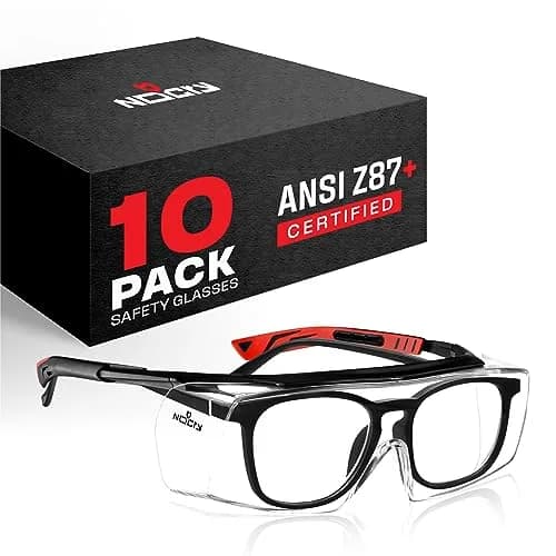 NoCry Safety Glasses Over Eyeglasses for Men & Women | ANSI Z87 UV400 Wraparound Over Glasses thumbnail 1