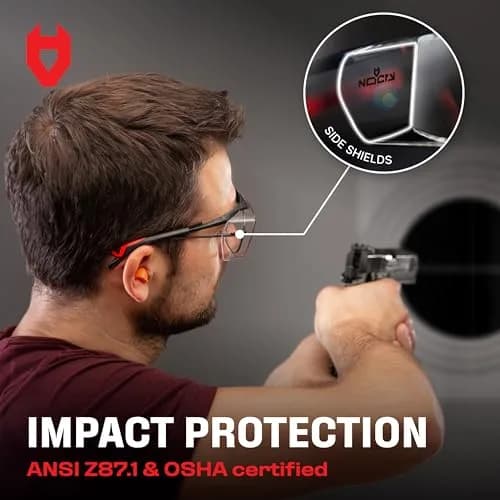 NoCry Safety Glasses Over Eyeglasses for Men & Women | ANSI Z87 UV400 Wraparound Over Glasses thumbnail 5
